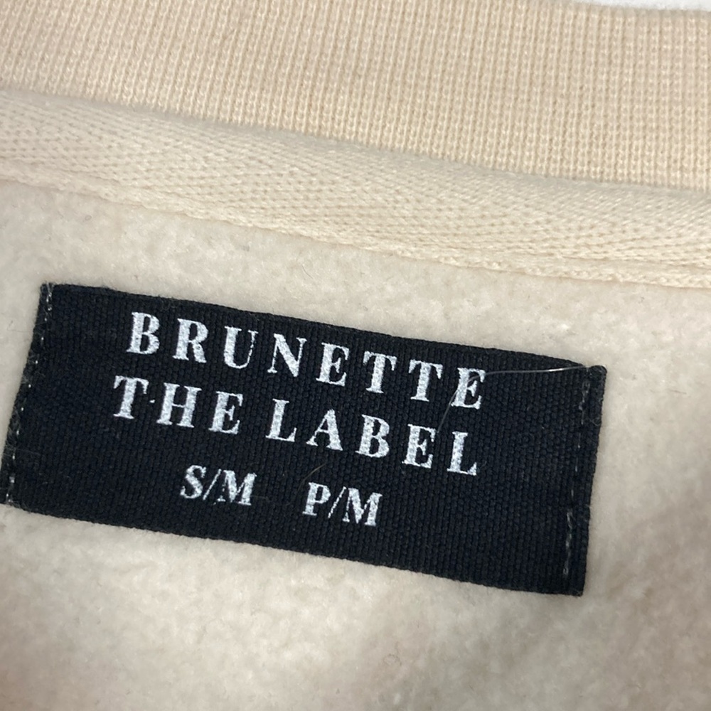 Brunette The Label Cream Crew Neck Sweater small medium - Picture 3 of 6